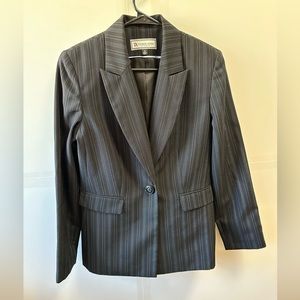 Travis Ayer’s Studio pinstriped blazer black